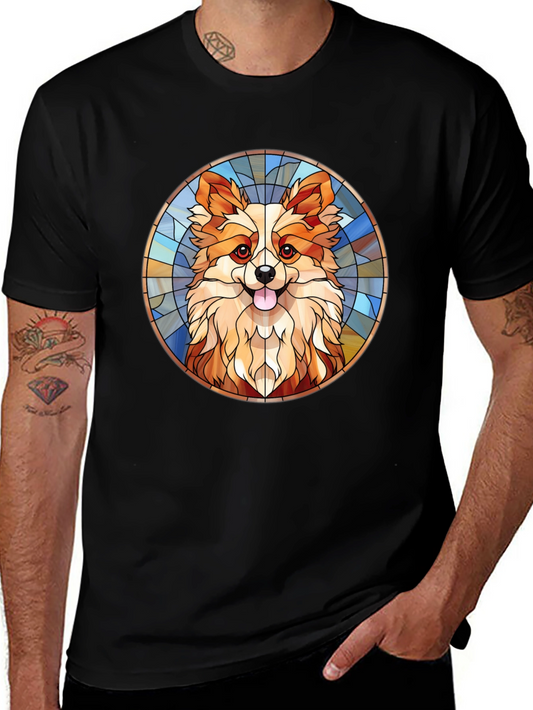 Corgi Stained Glass Style Graphic Tee