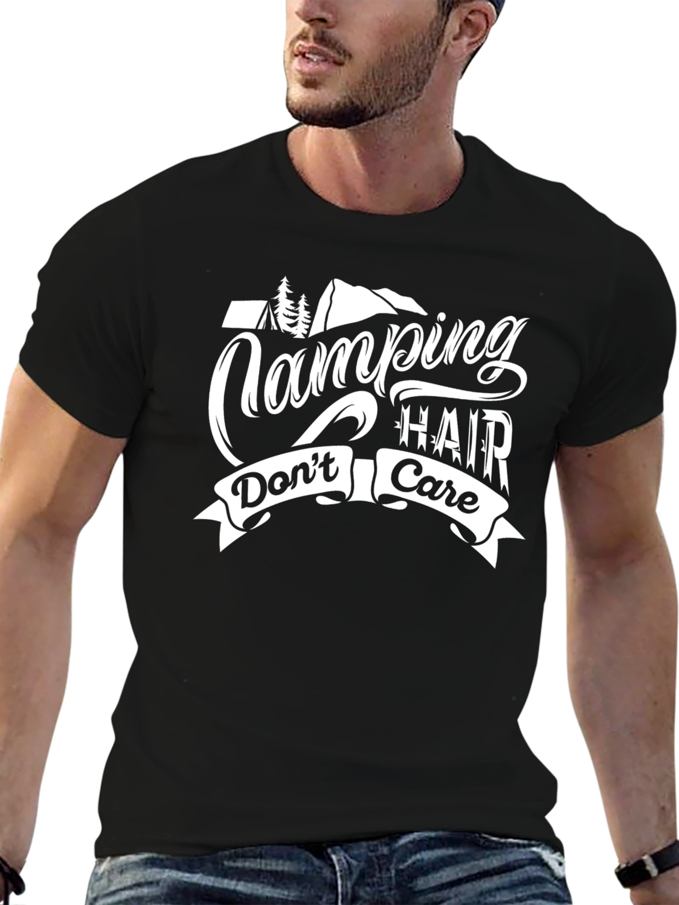 Camping Hair Dont Care Graphic Tee