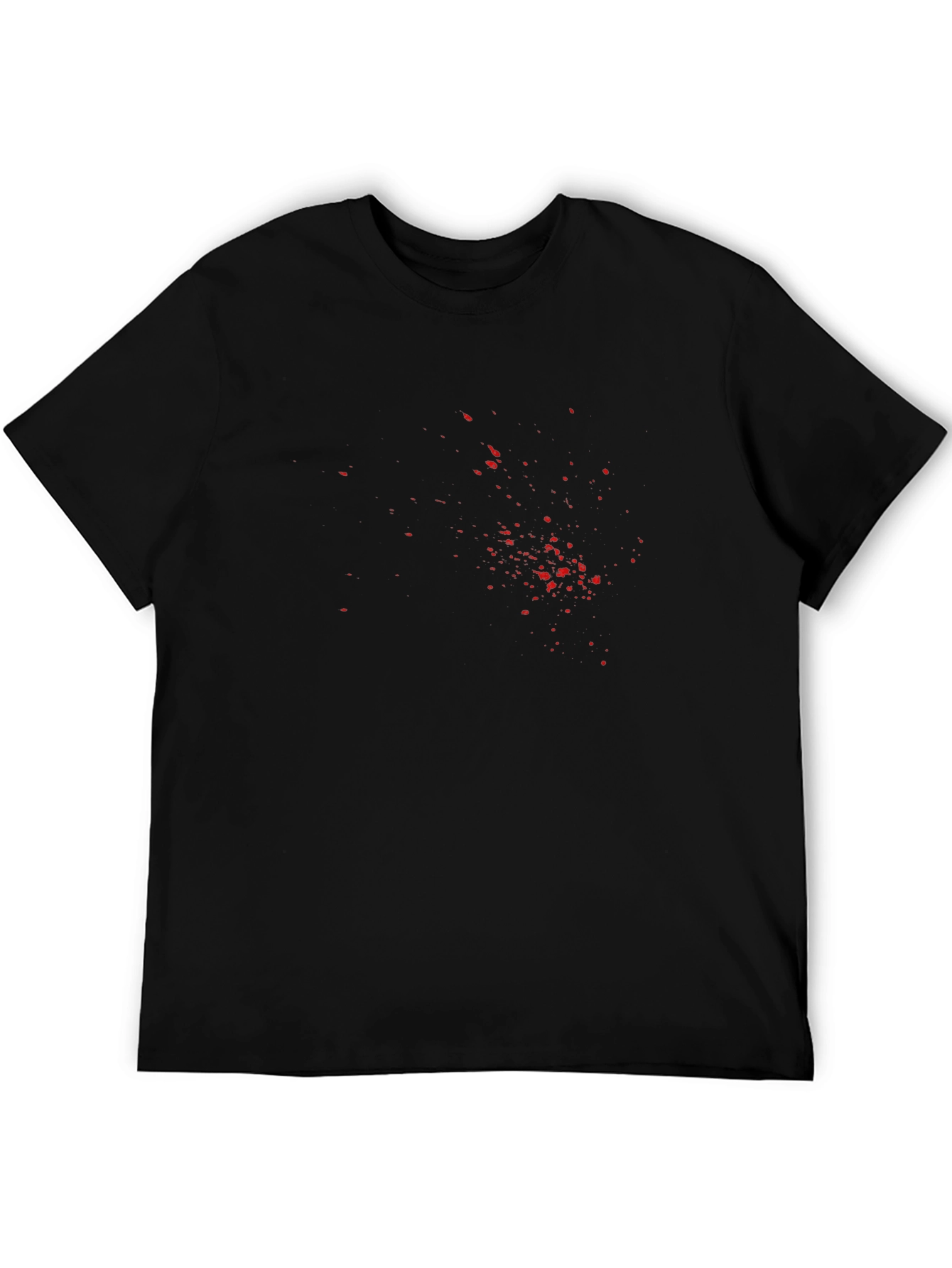 Mens Black T-Shirt with Red Splatter Print