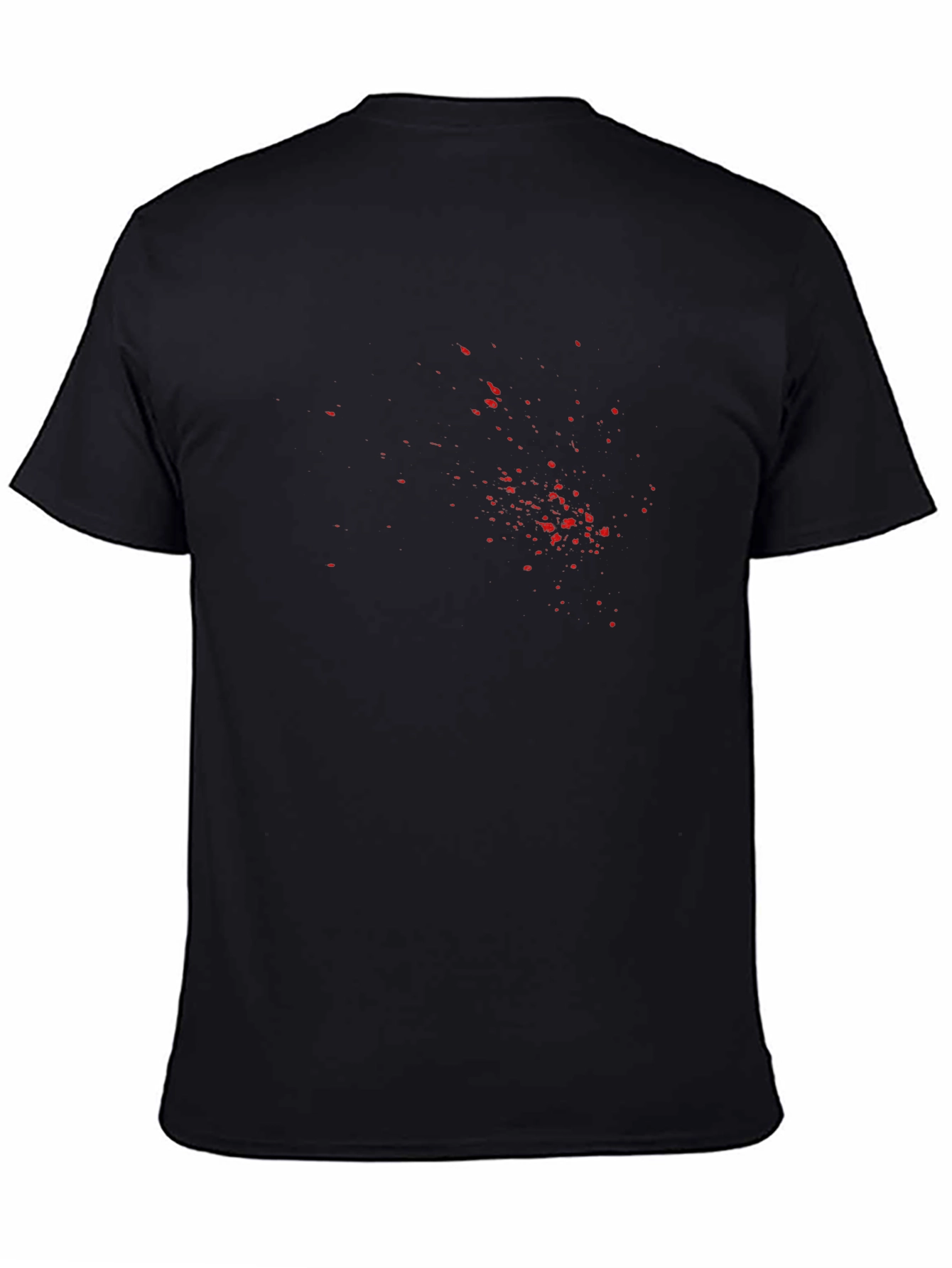 Mens Black T-Shirt with Red Splatter Print