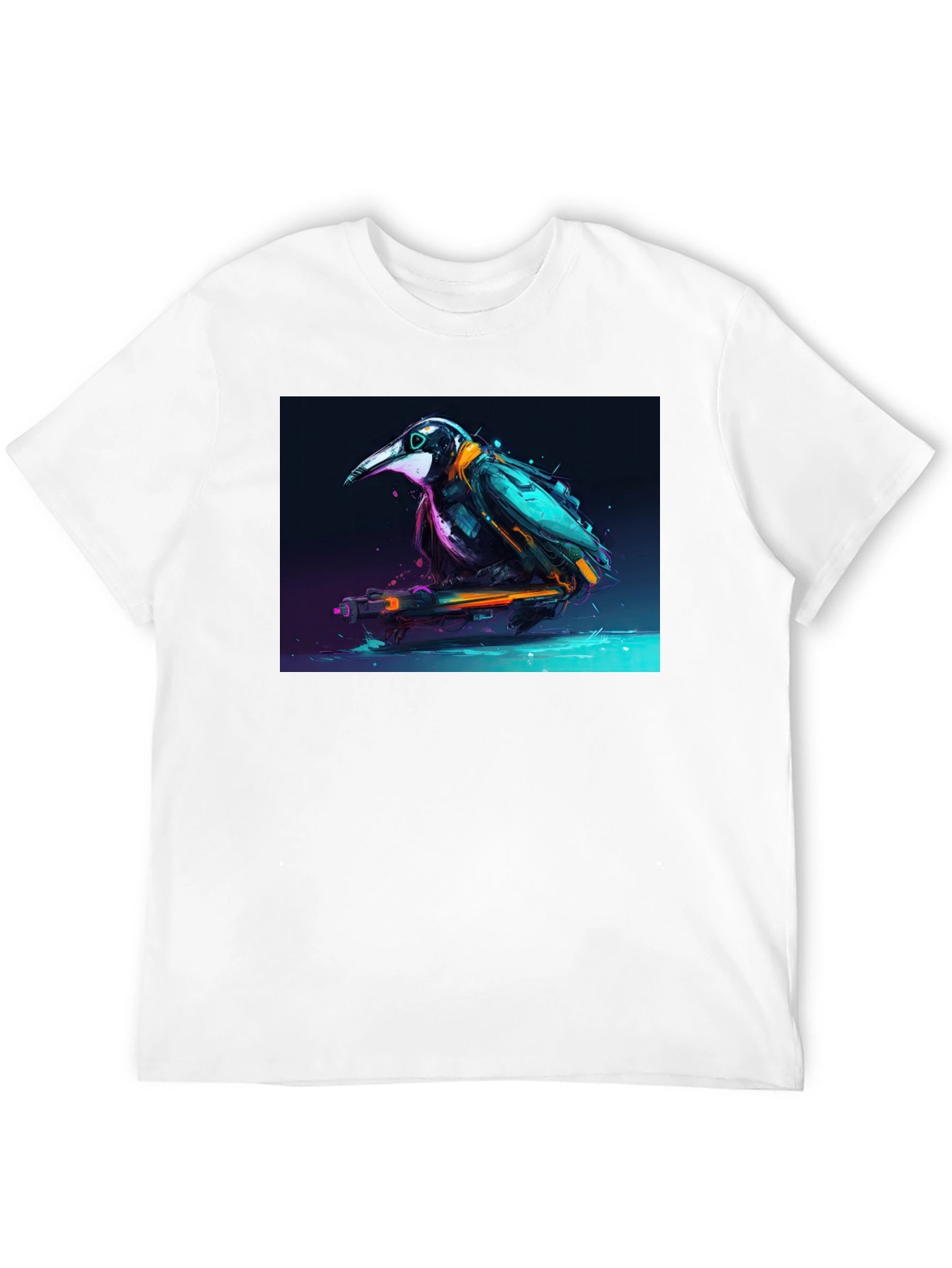 Cyberpunk Crow Graphic Tee - Sleek & Stylish