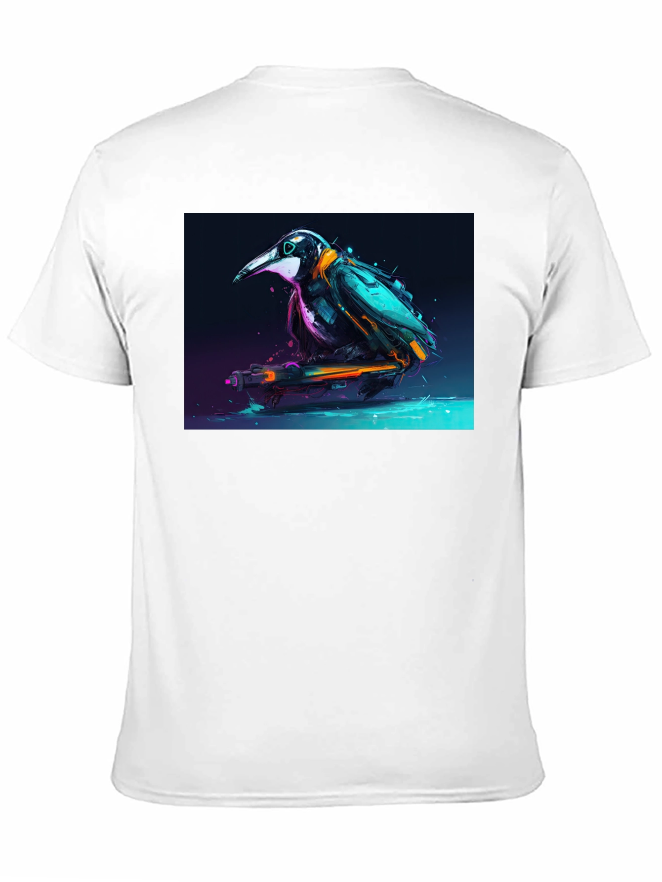 Cyberpunk Crow Graphic Tee - Sleek & Stylish