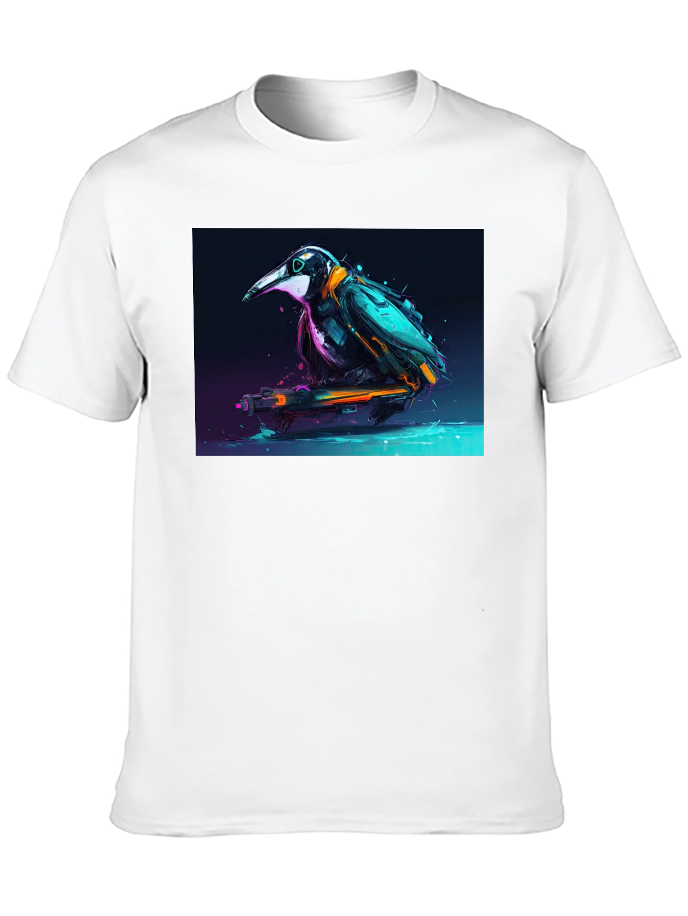 Cyberpunk Crow Graphic Tee - Sleek & Stylish
