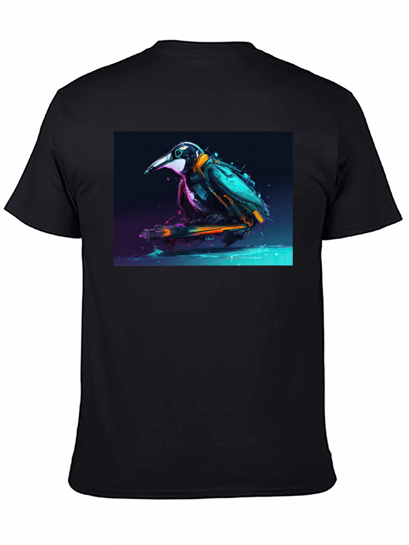 Cyberpunk Crow Graphic Tee - Sleek & Stylish