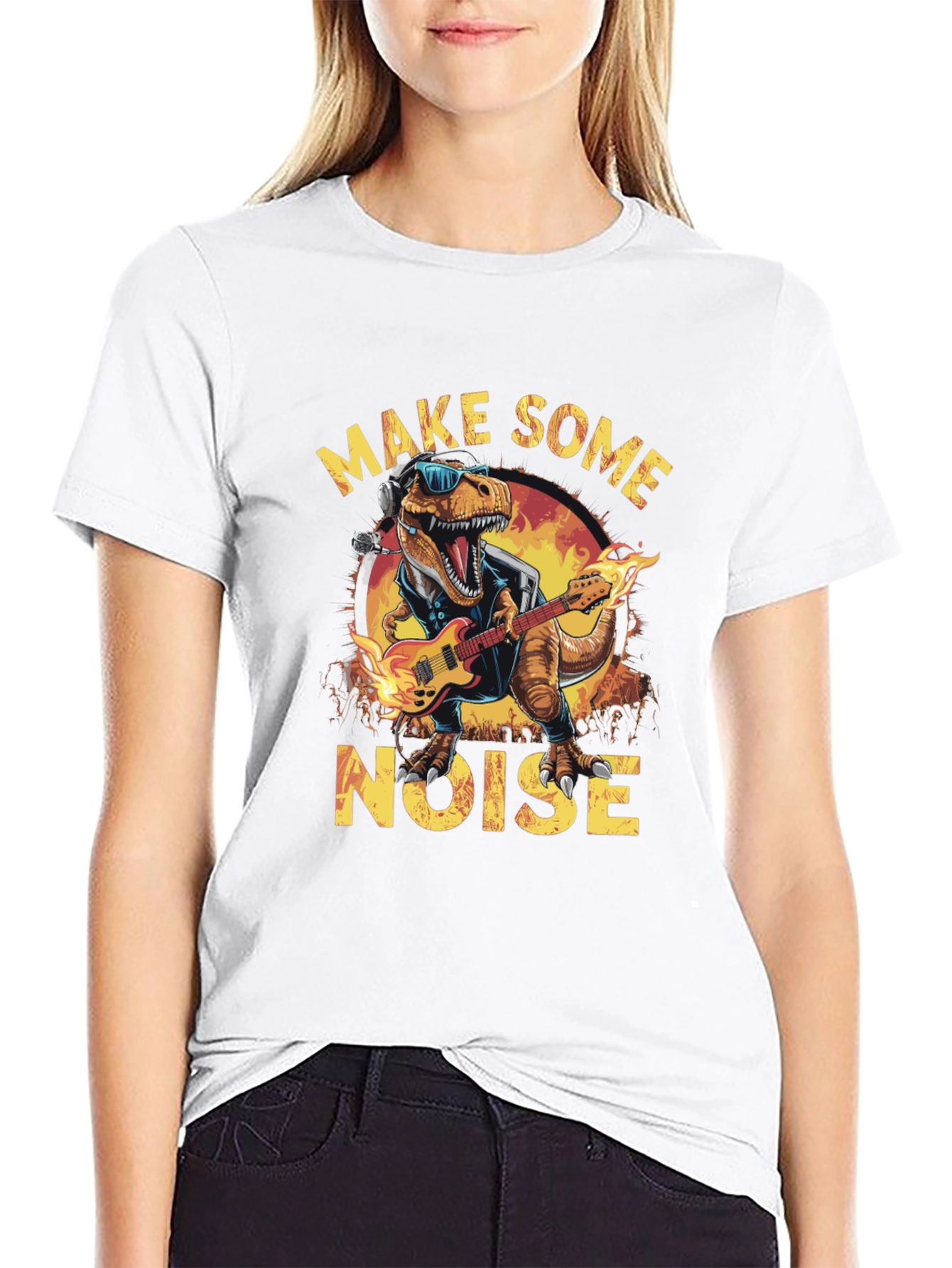 Rock and Roll Dinosaur Graphic Tee