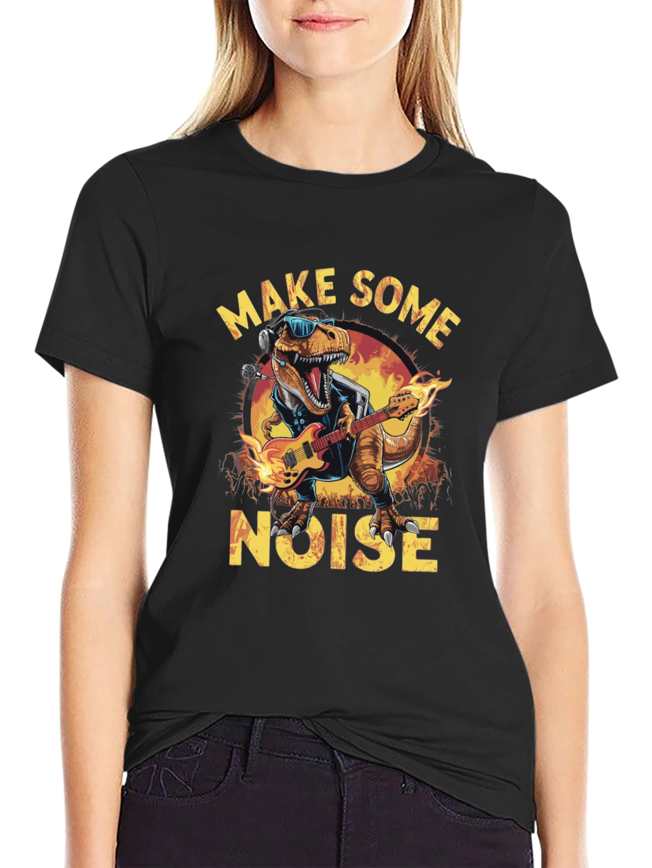Rock and Roll Dinosaur Graphic Tee