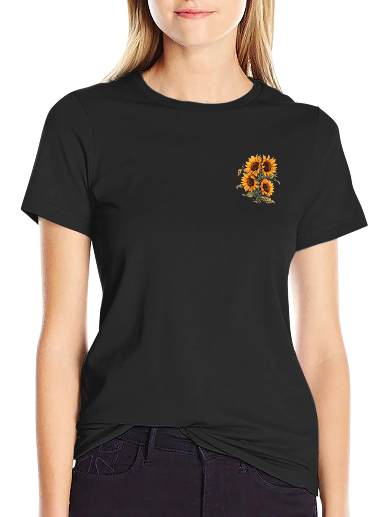 Sunflower Graphic Black T-Shirt