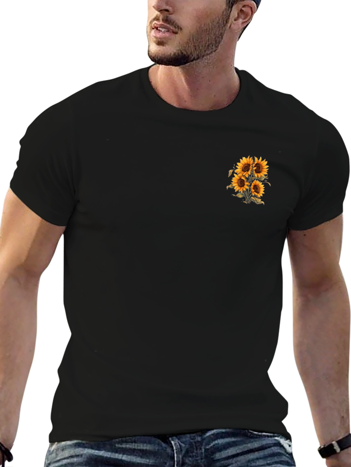 Sunflower Graphic Black T-Shirt
