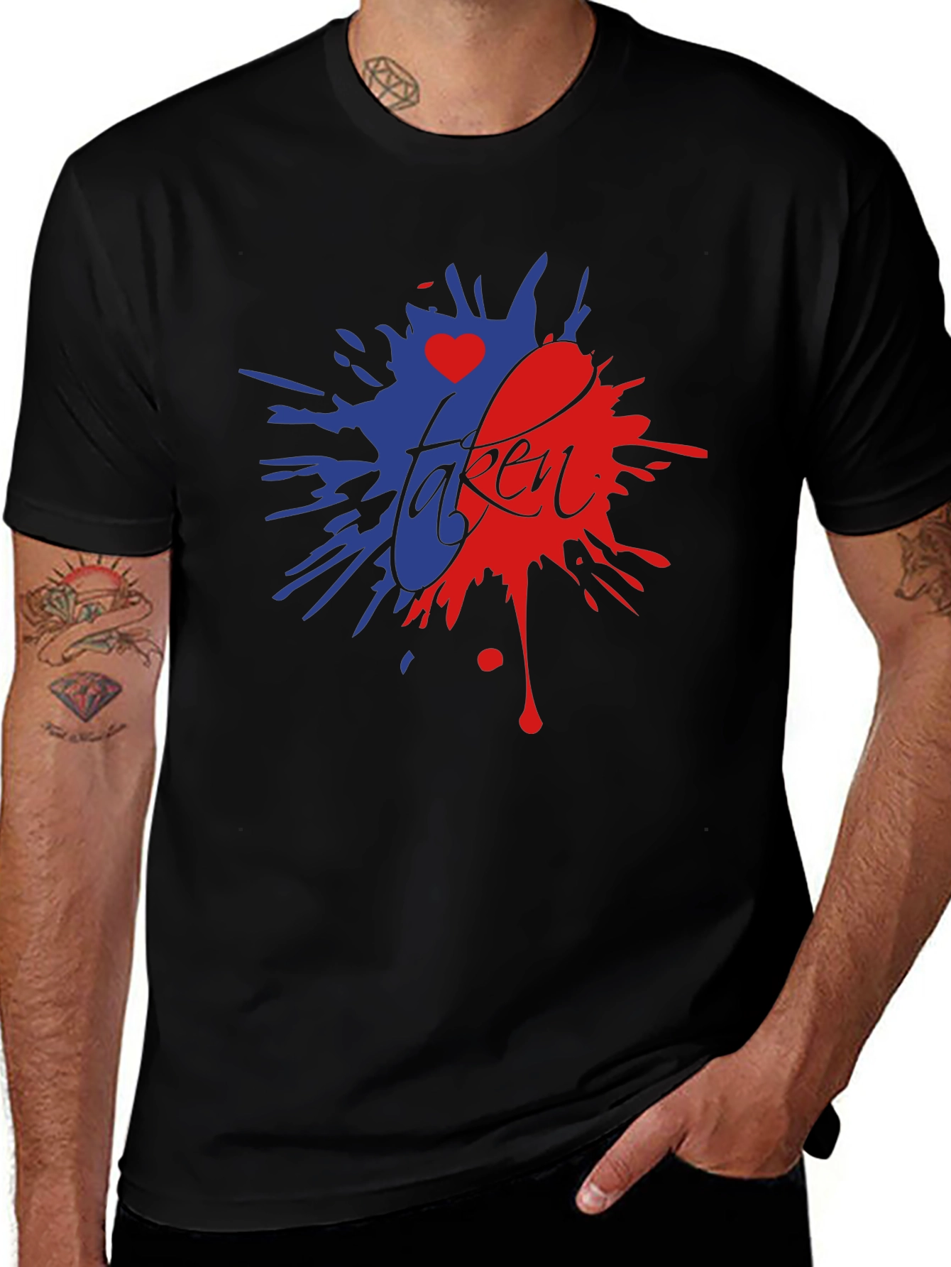 Taken Heart Splatter Graphic Tee - Black