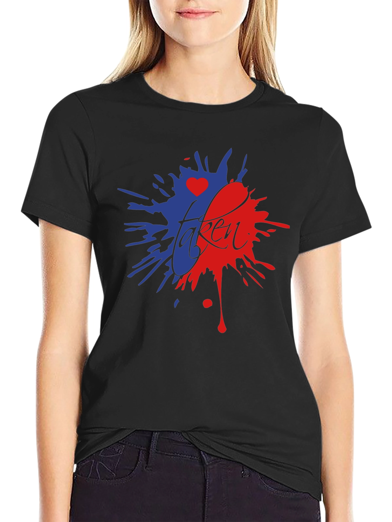 Taken Heart Splatter Graphic Tee - Black