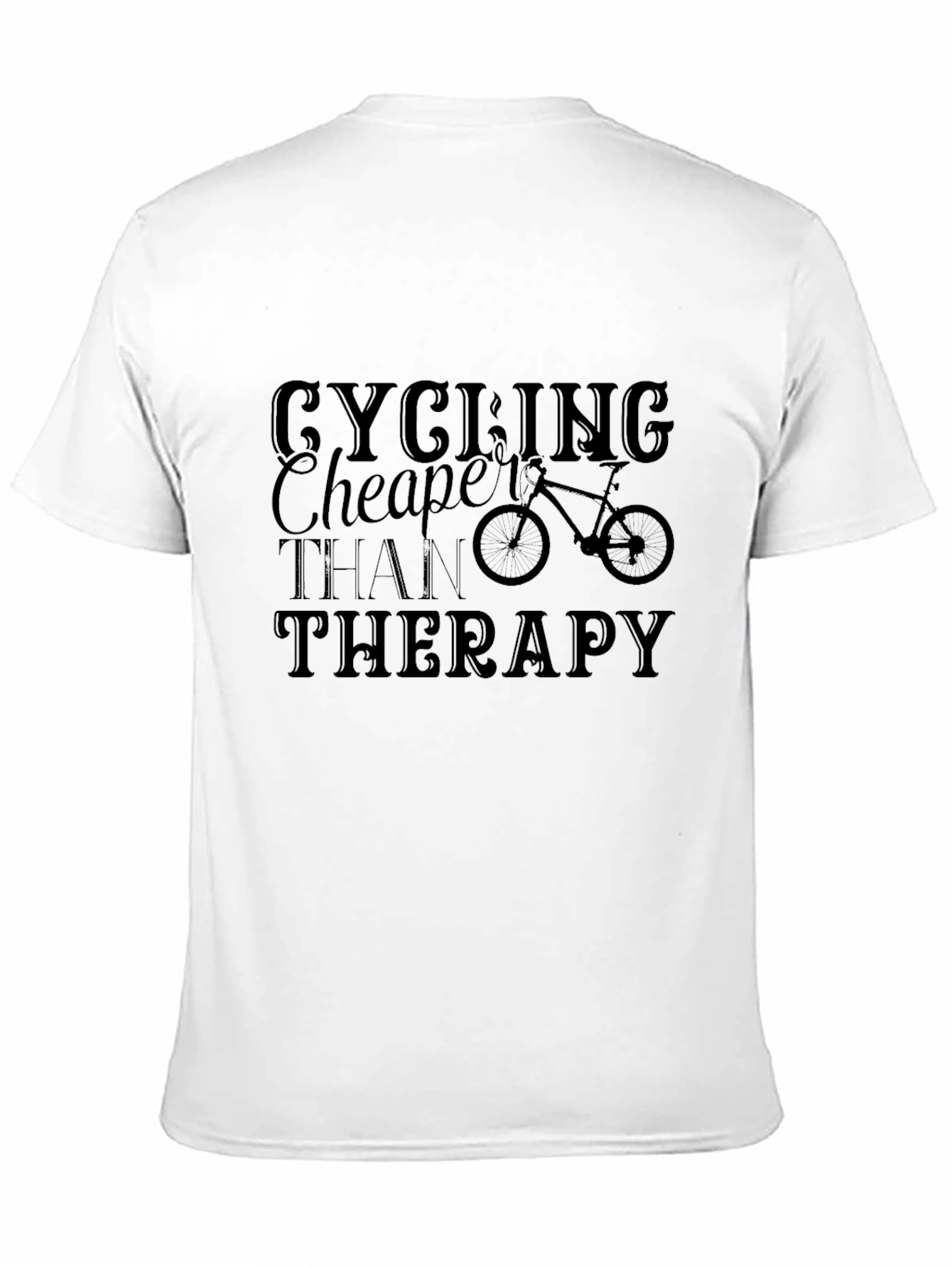 Cycling Cheaper Than Therapy Black T-Shirt