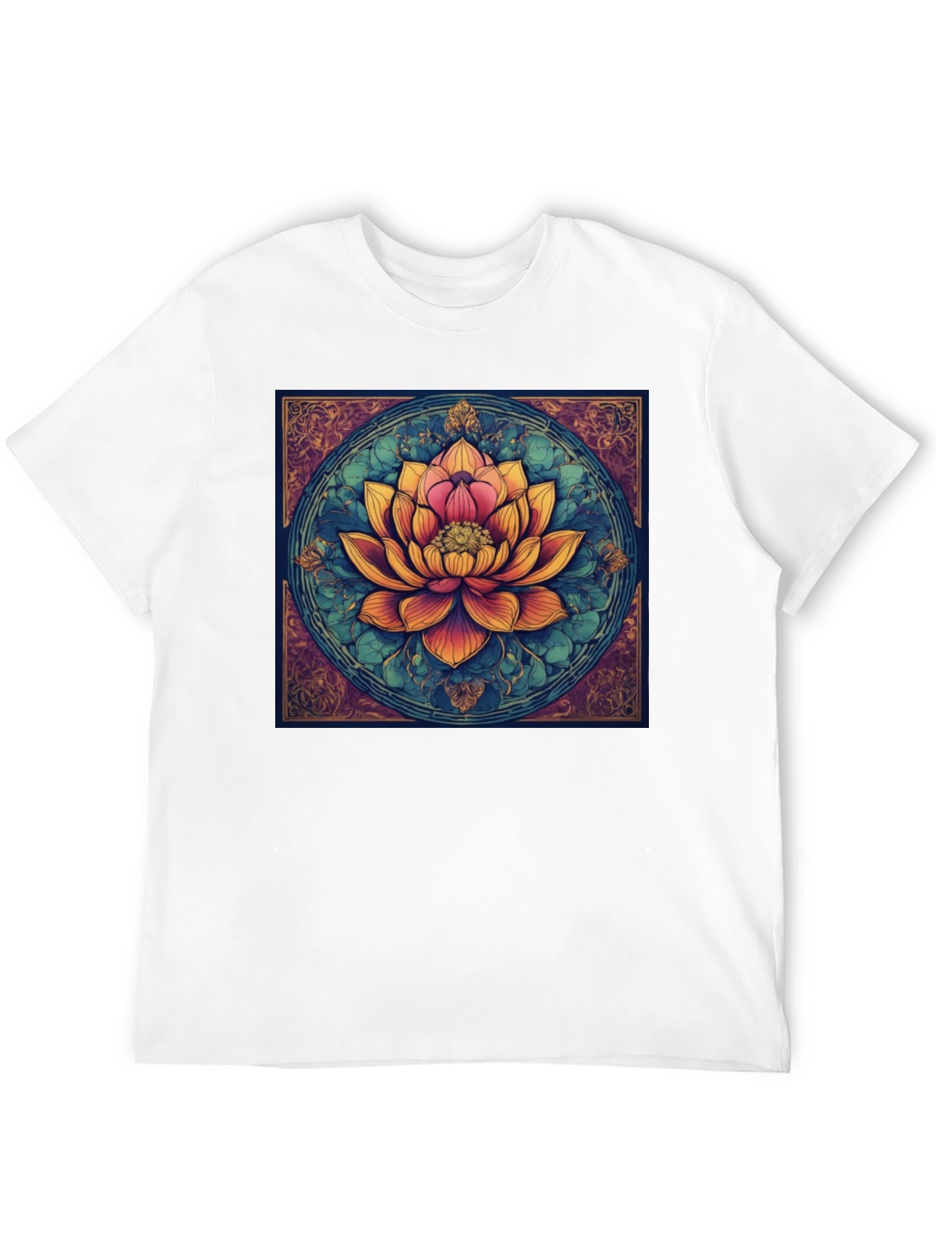 Lotus Flower Graphic Tee - Artistic Design