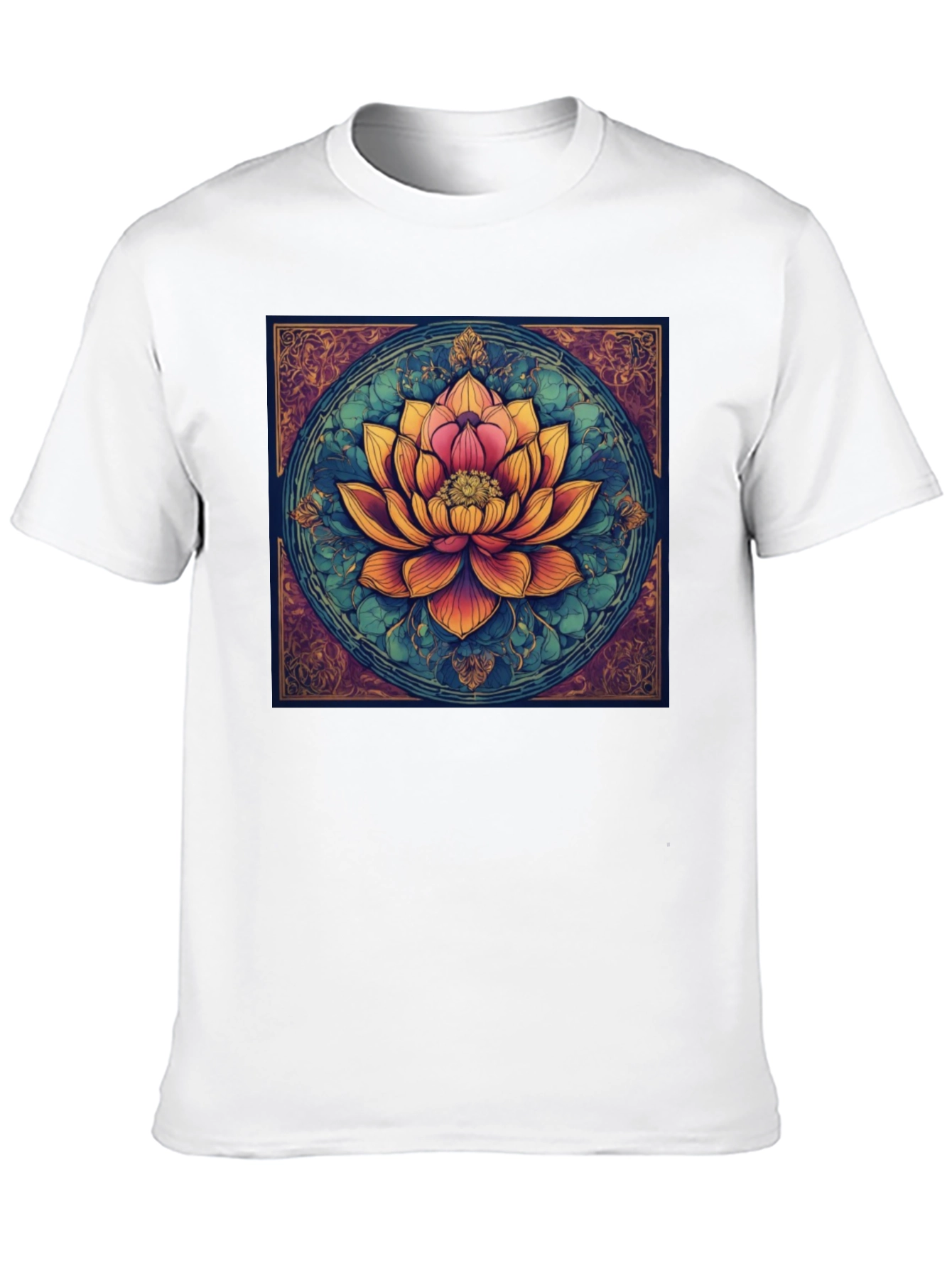 Lotus Flower Graphic Tee - Artistic Design