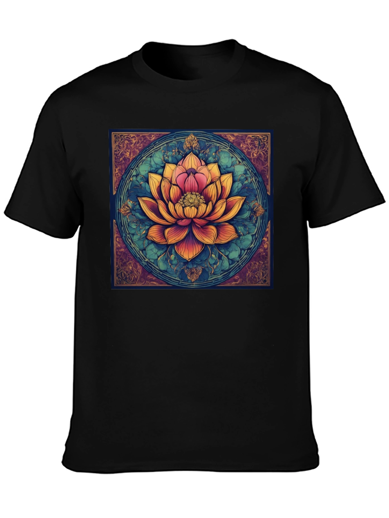 Lotus Flower Graphic Tee - Artistic Design