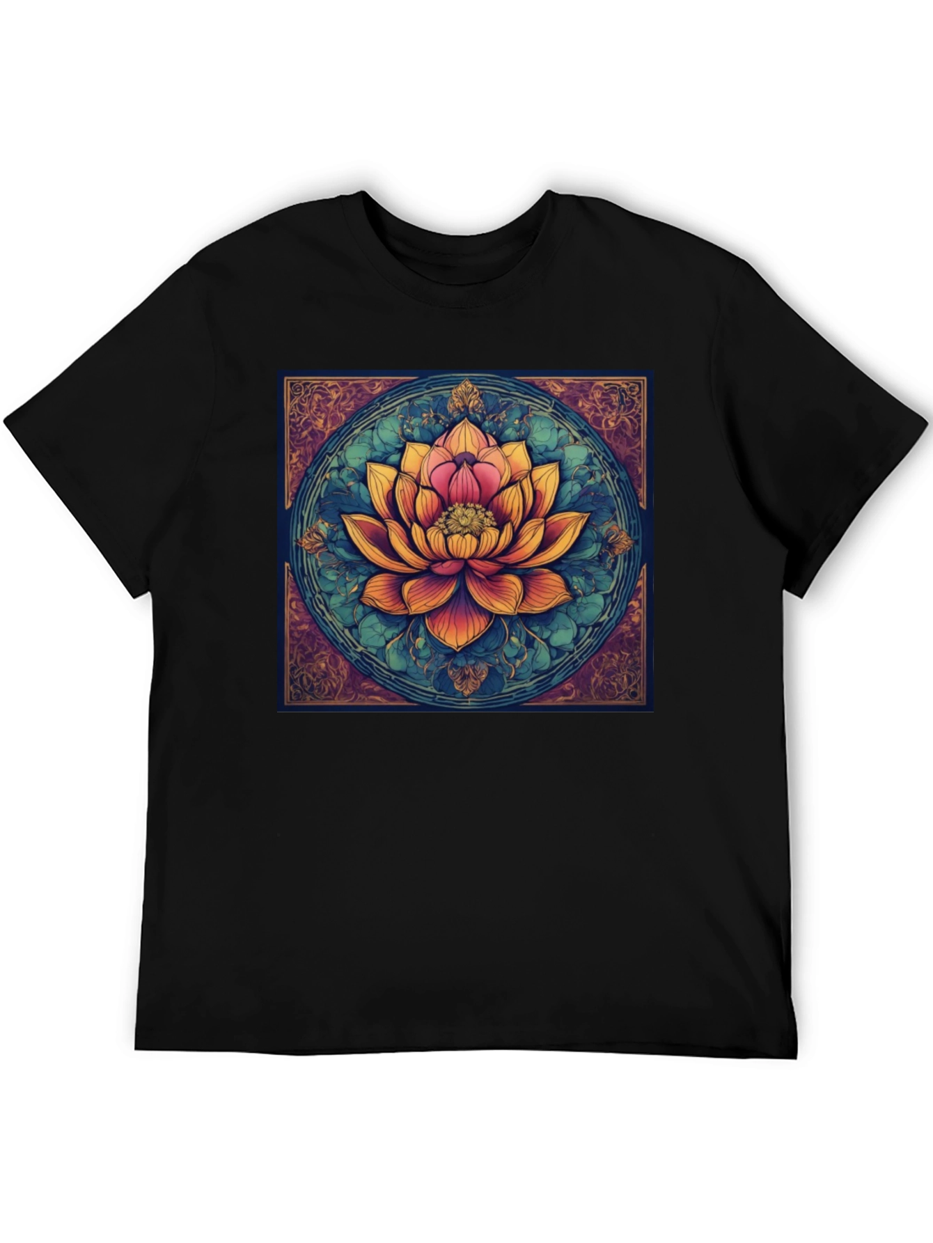 Lotus Flower Graphic Tee - Artistic Design