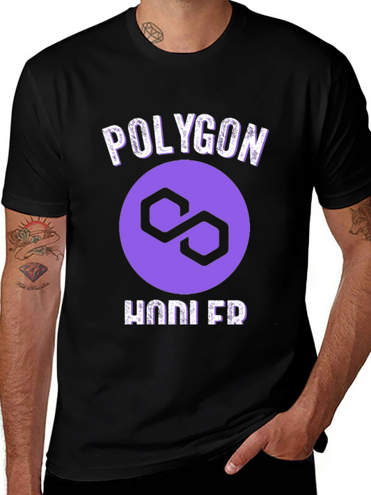 Polygon HODLER Black T-Shirt Crypto Fan