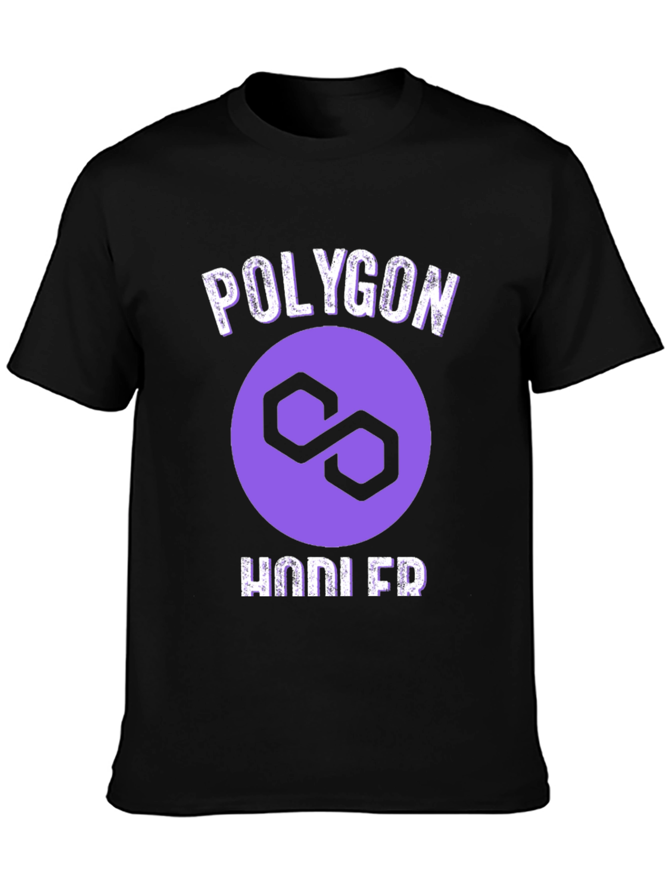 Polygon HODLER Black T-Shirt Crypto Fan