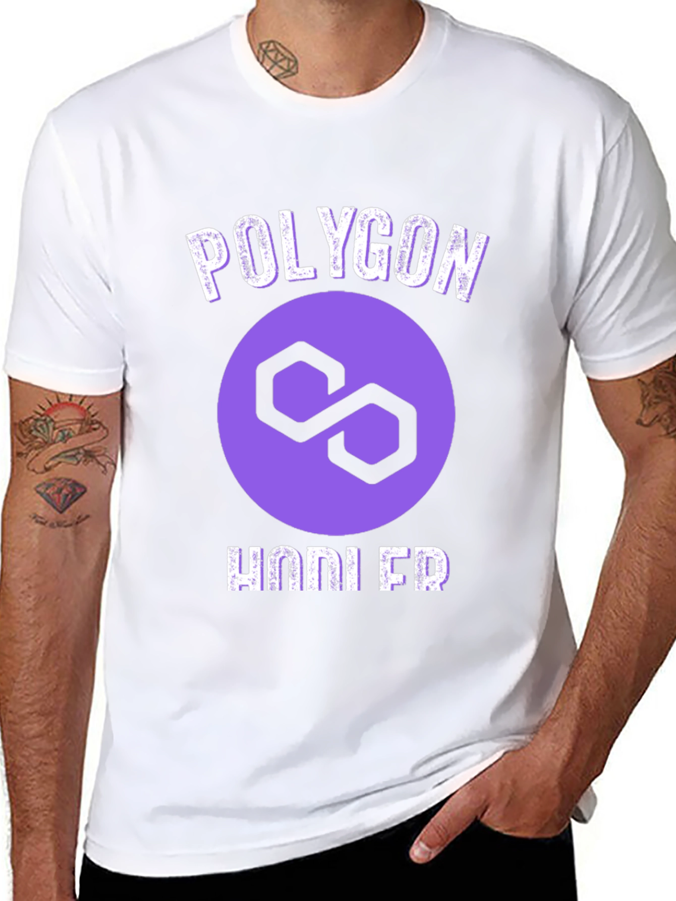Polygon HODLER Black T-Shirt Crypto Fan