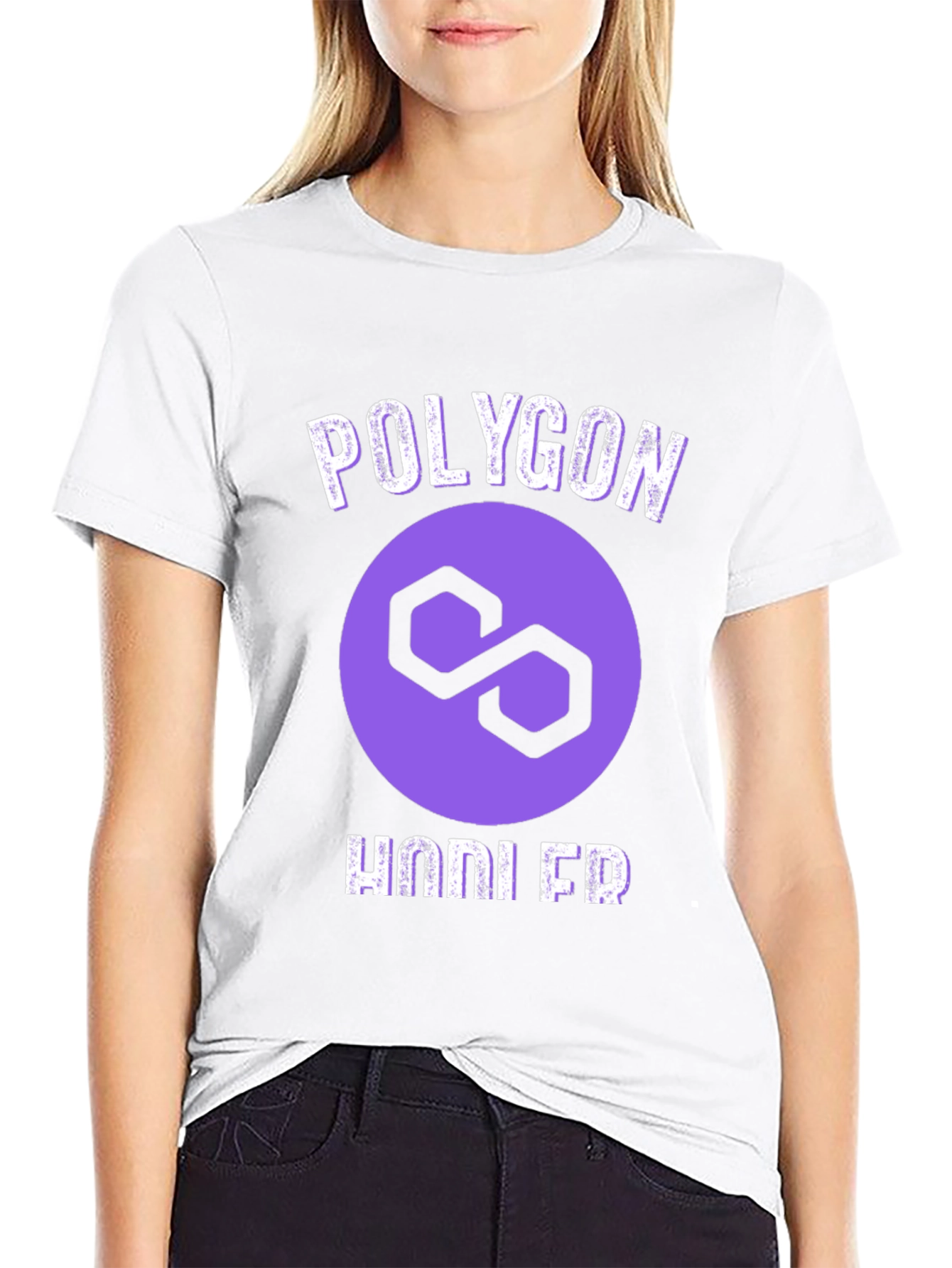 Polygon HODLER Black T-Shirt Crypto Fan
