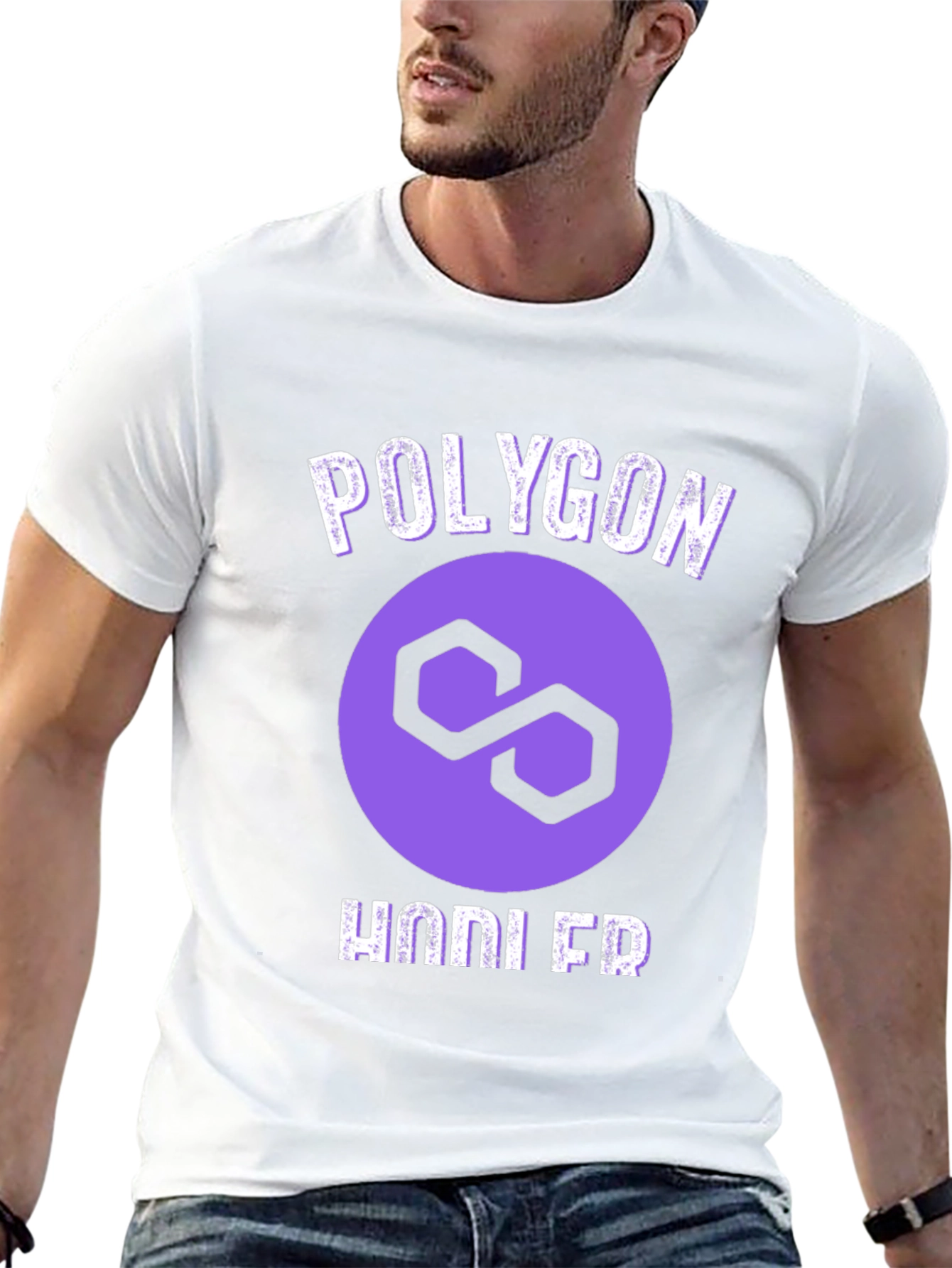 Polygon HODLER Black T-Shirt Crypto Fan