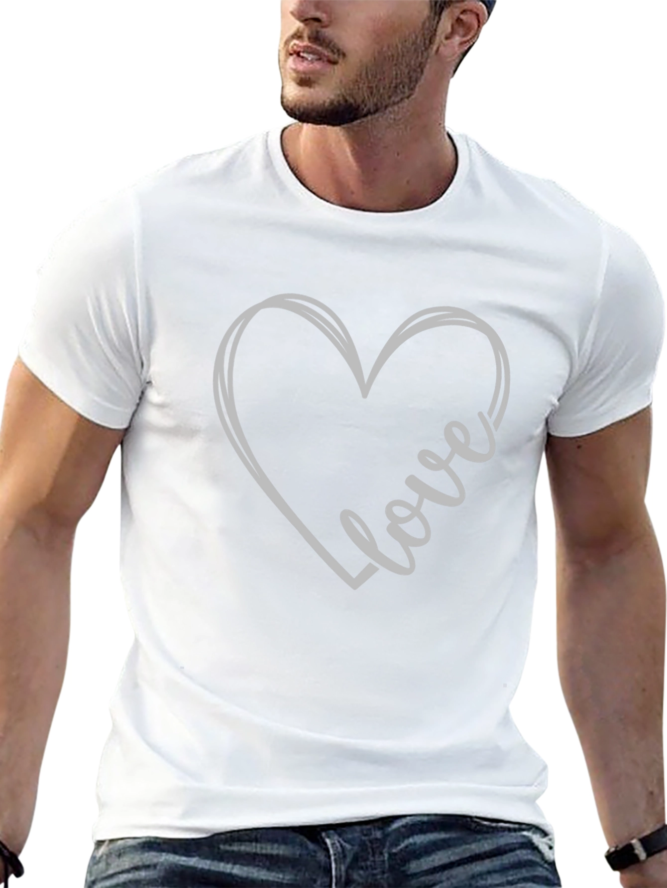 Love Heart Graphic Tee - Stylish Casual Wear