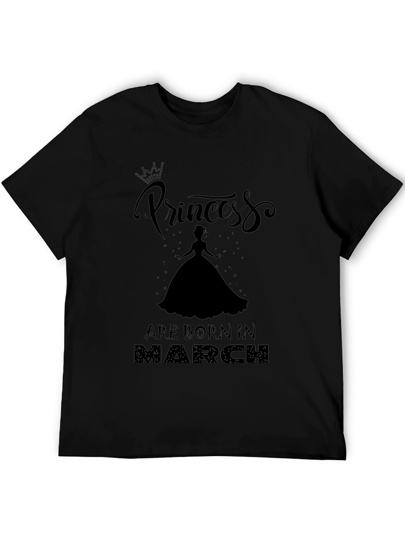 Princess Born in March Black T-Shirt