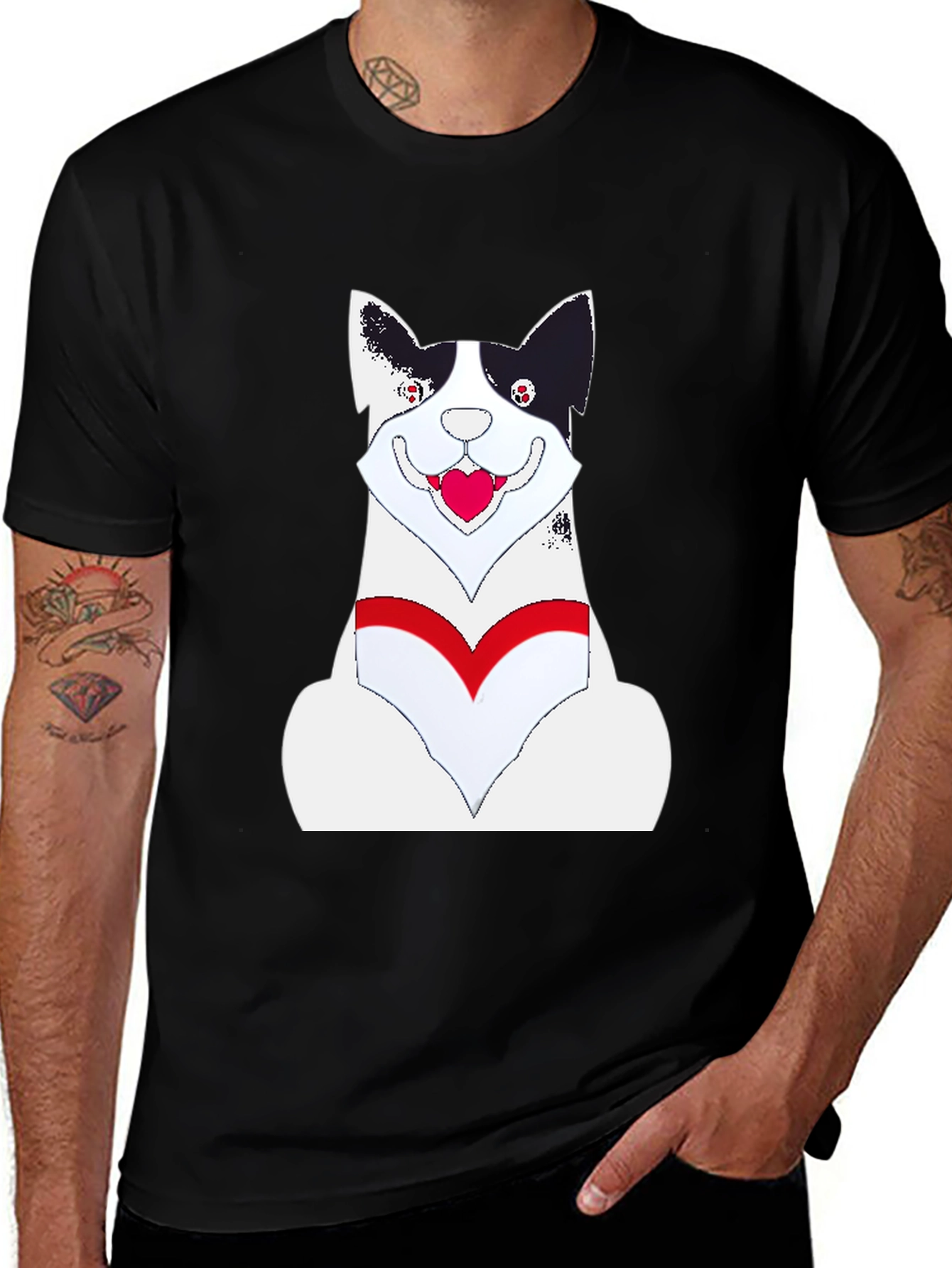 Novelty Dog Graphic Tee - Black