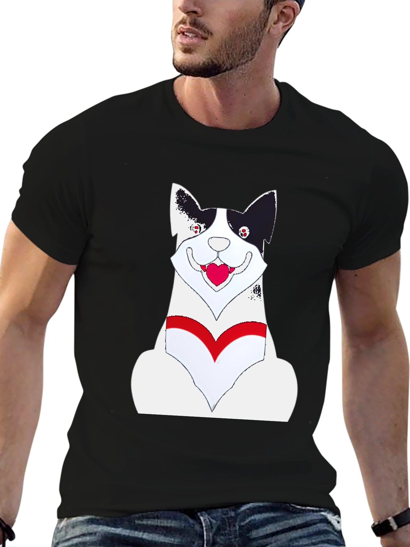 Novelty Dog Graphic Tee - Black