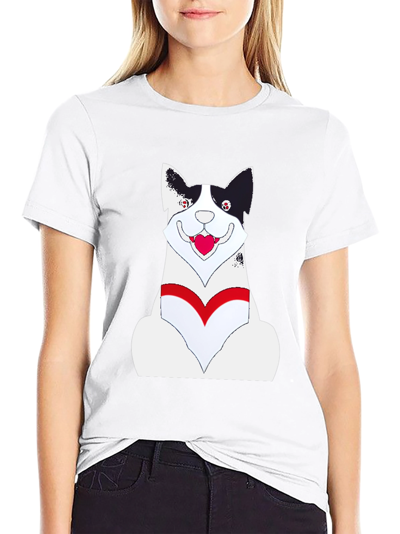Novelty Dog Graphic Tee - Black
