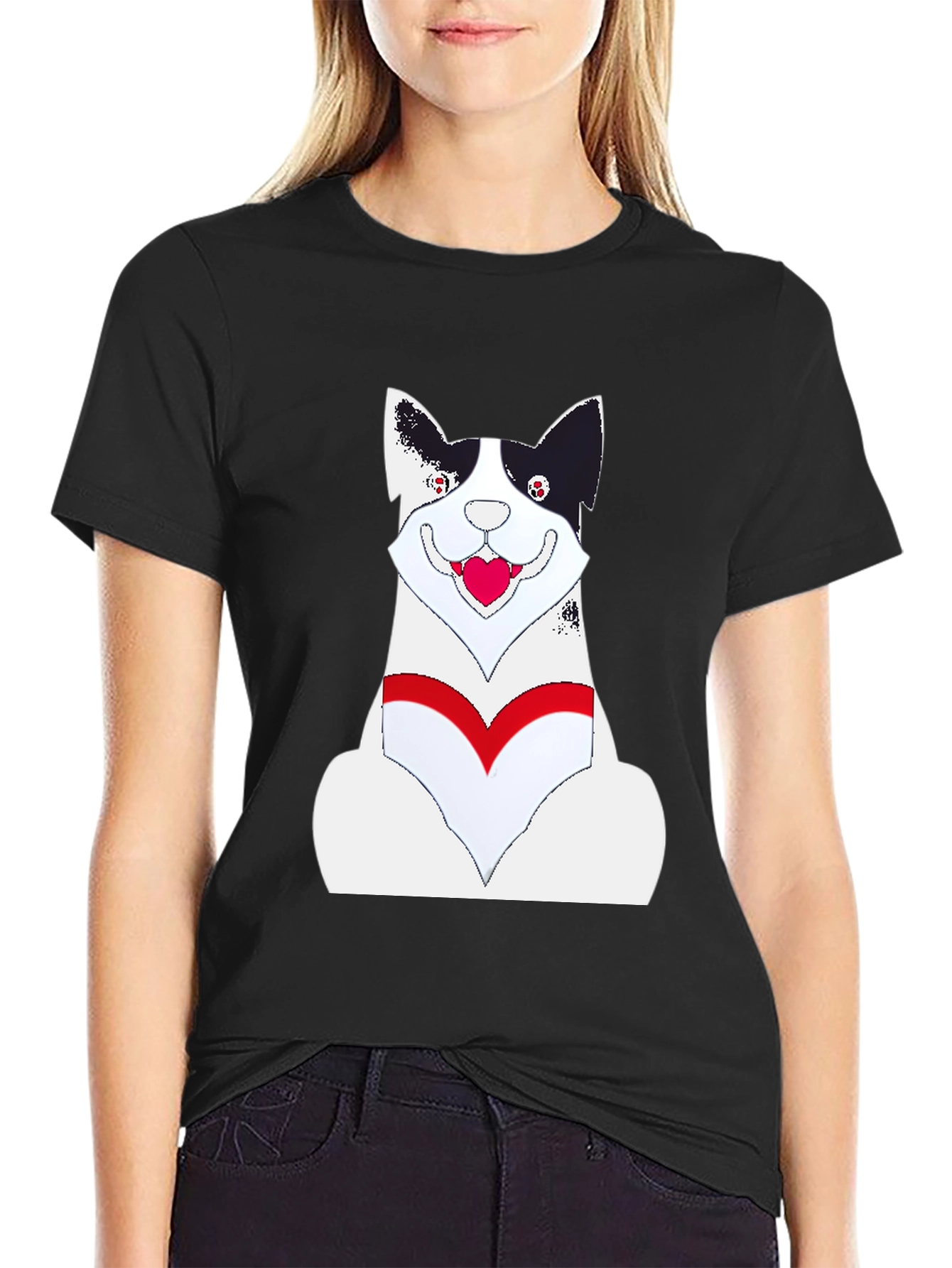 Novelty Dog Graphic Tee - Black