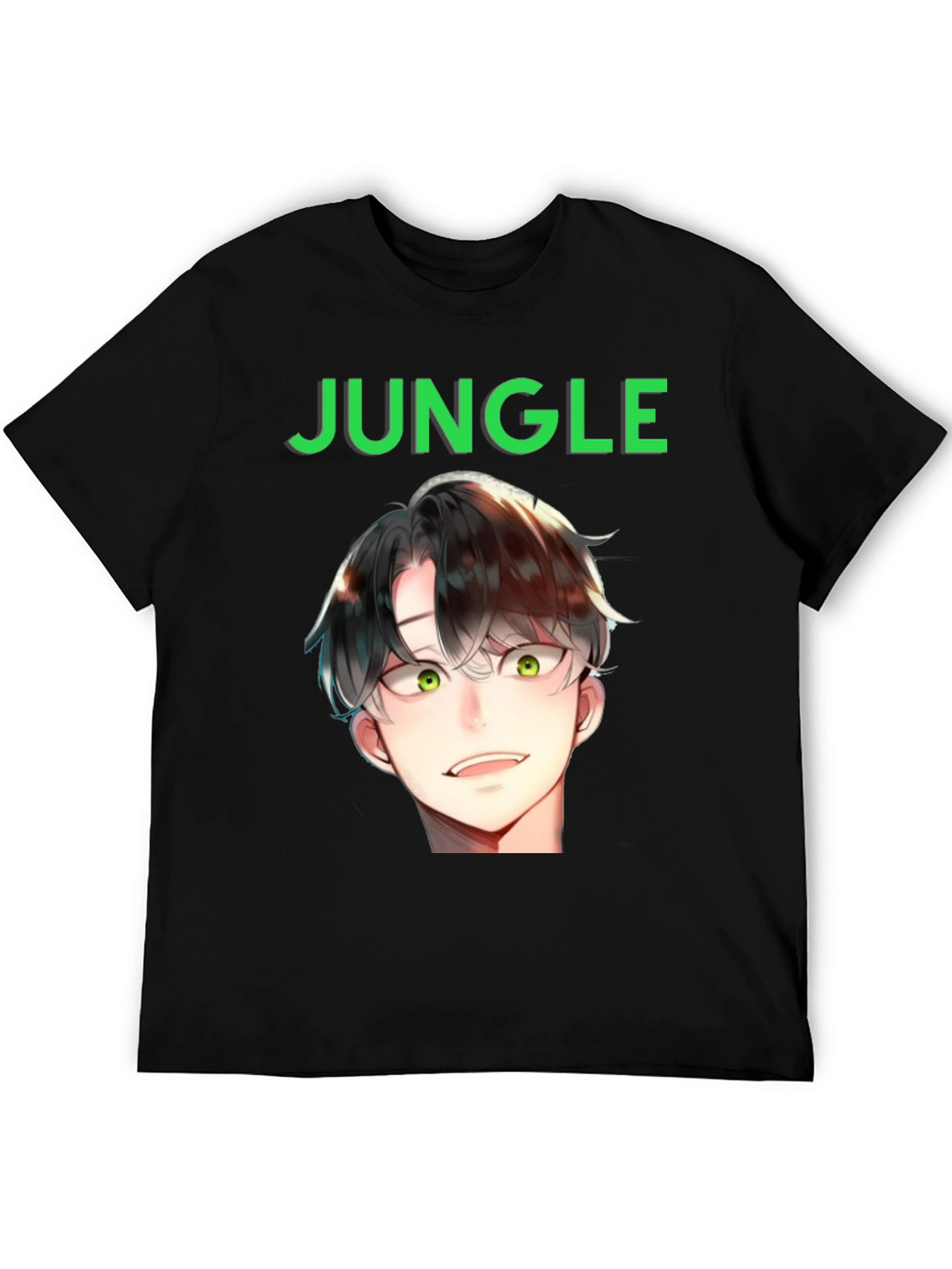 Jungle Anime Graphic Tee - Black