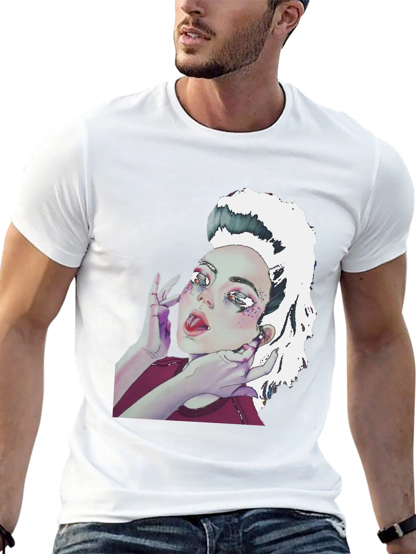 Graphic Print Tee - Unique Artistic Design