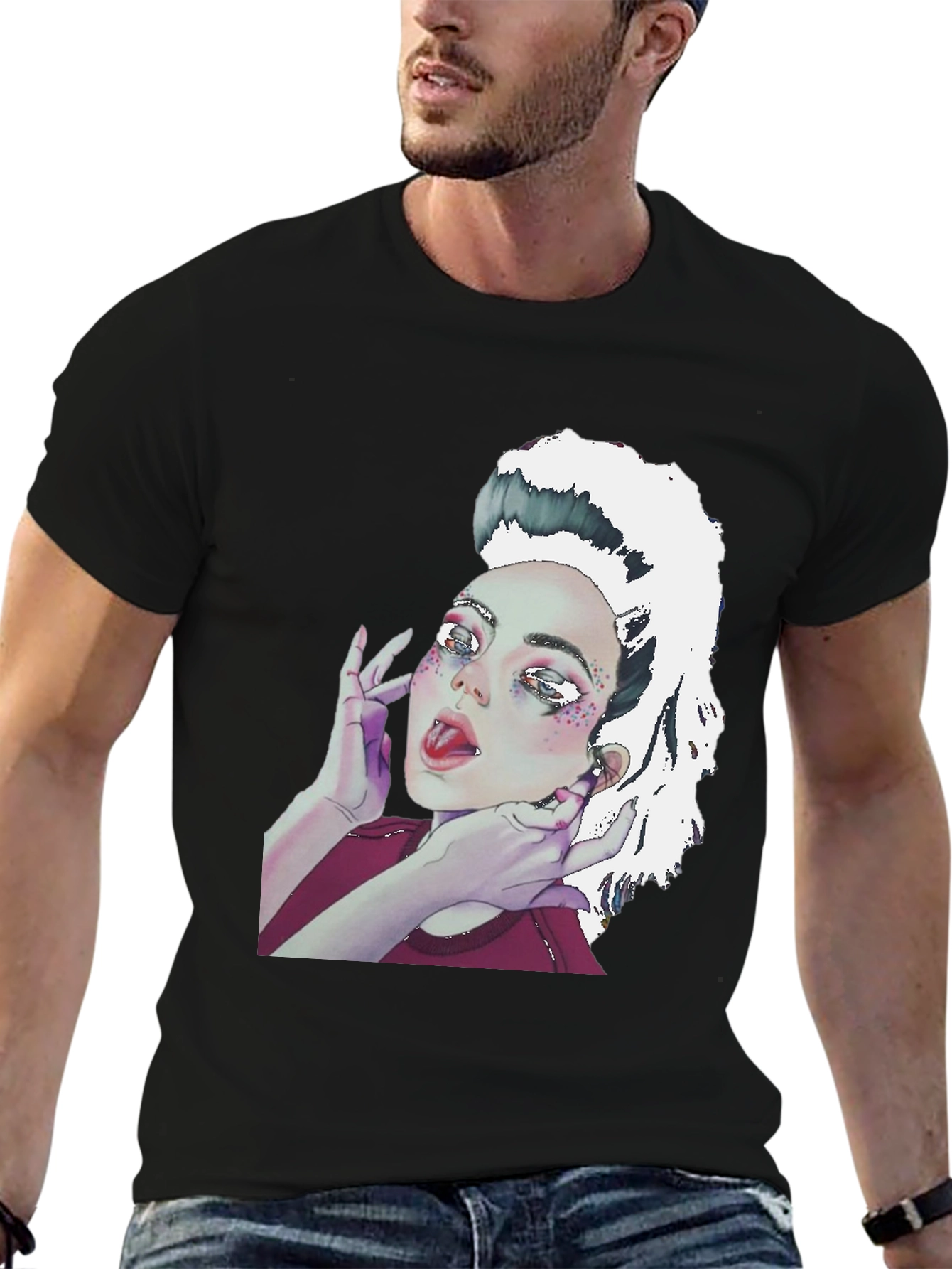 Graphic Print Tee - Unique Artistic Design