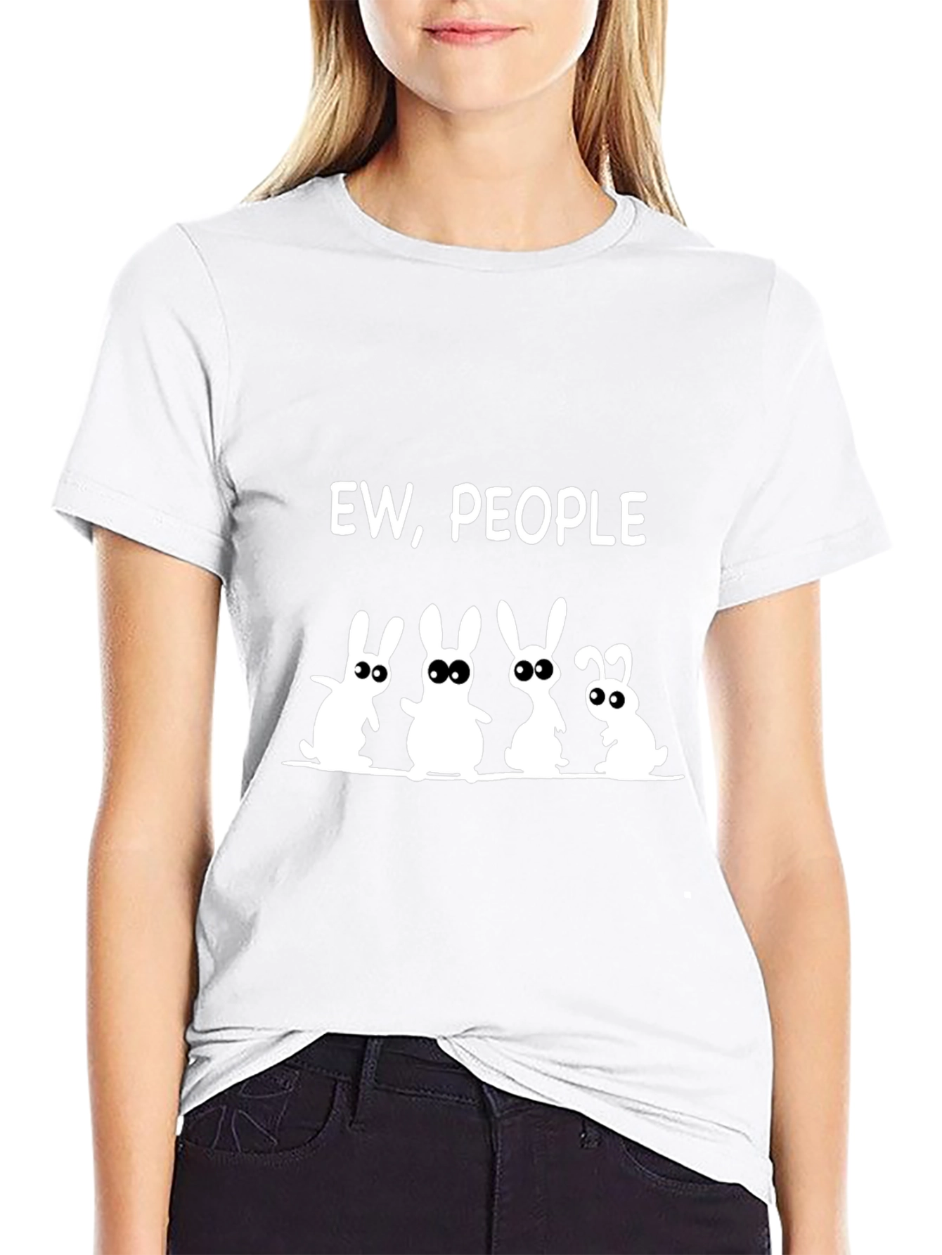 Ew People Graphic Tee - Funny Anti-Social Rabbit Design