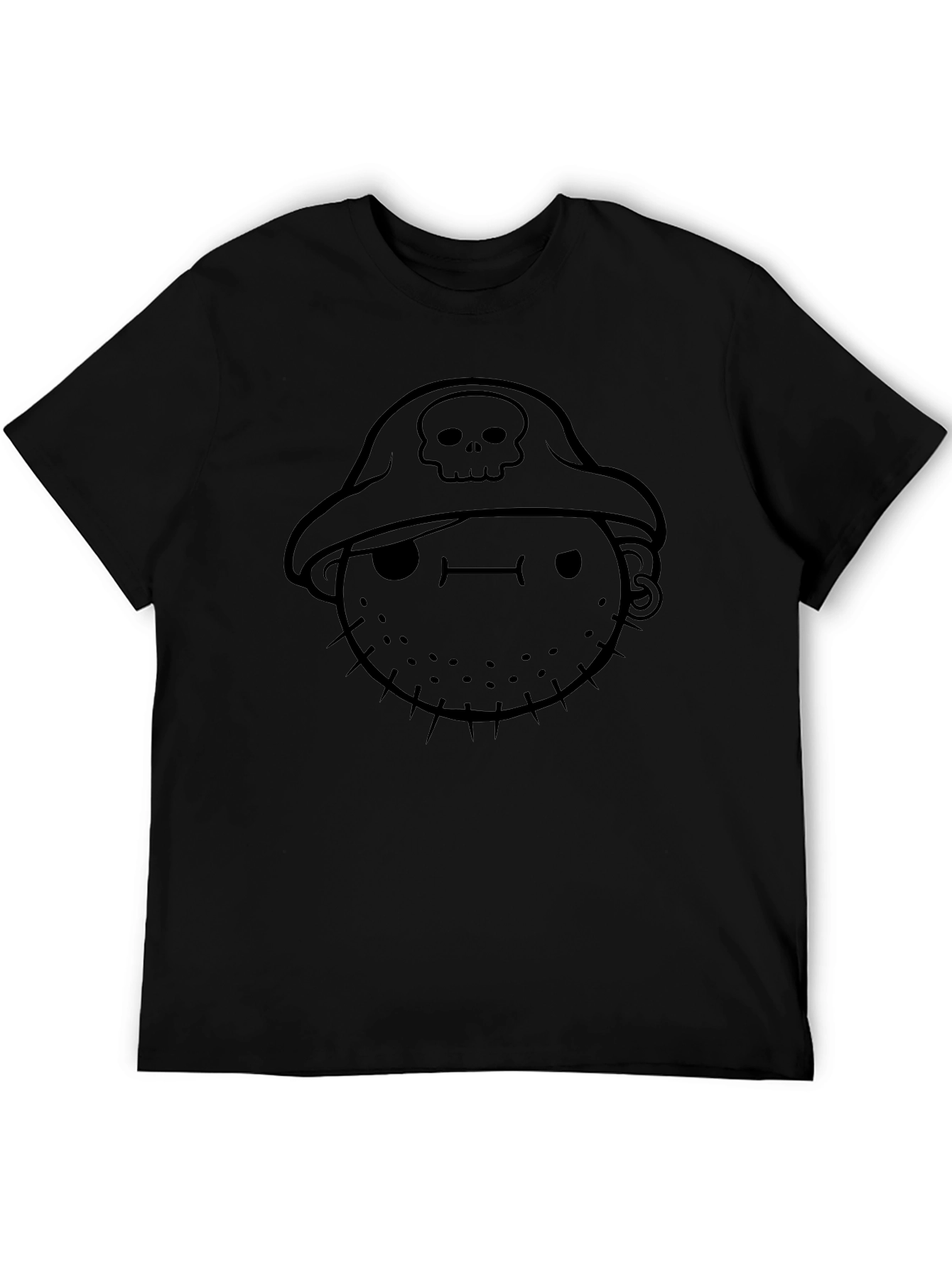 Pirate Graphic Tee - Black Cotton Casual Shirt