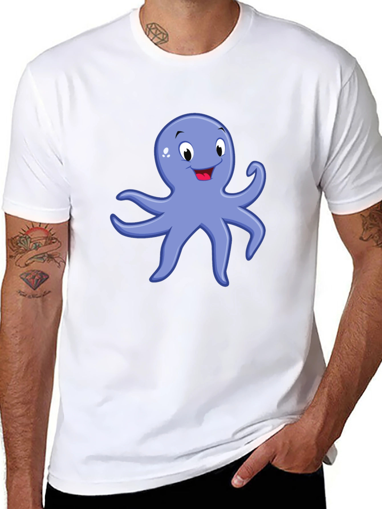 Octopus Graphic Tee - Black Cotton Blend