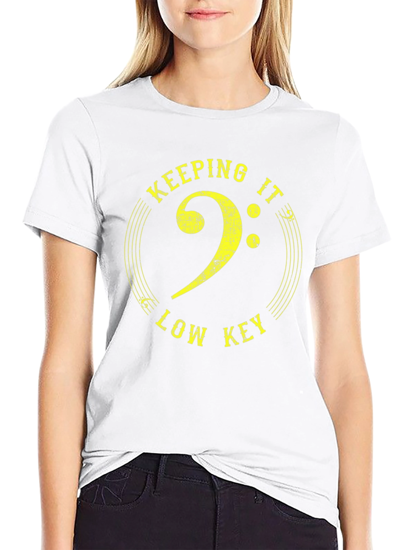 Keeping It Low Key Bass Clef Graphic T-Shirt
