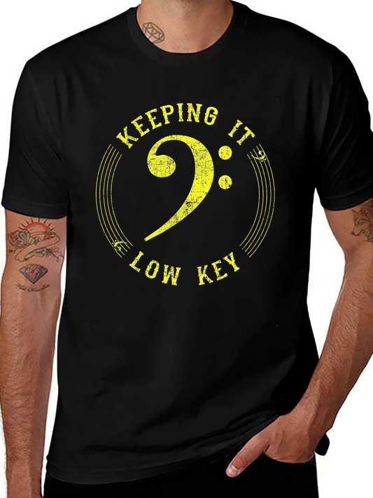 Keeping It Low Key Bass Clef Graphic T-Shirt