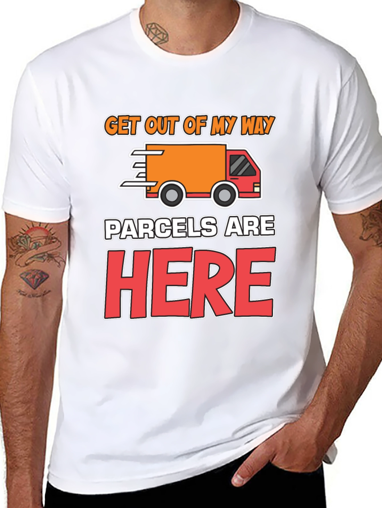 Parcels Are Here T-Shirt: Delivery Driver Funny Tee