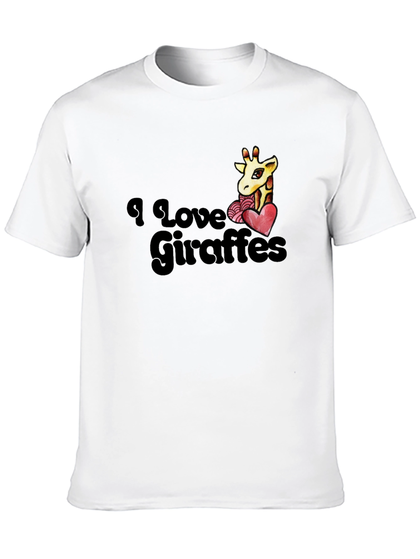I Love Giraffes T-Shirt - Black Graphic Tee
