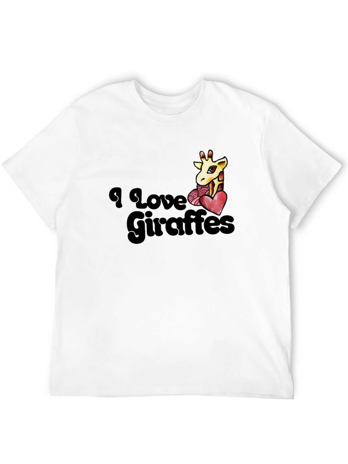 I Love Giraffes T-Shirt - Black Graphic Tee