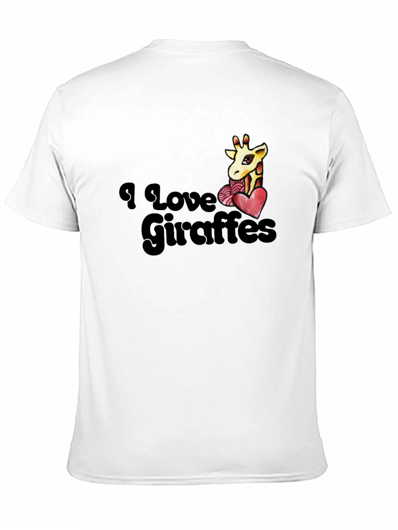 I Love Giraffes T-Shirt - Black Graphic Tee
