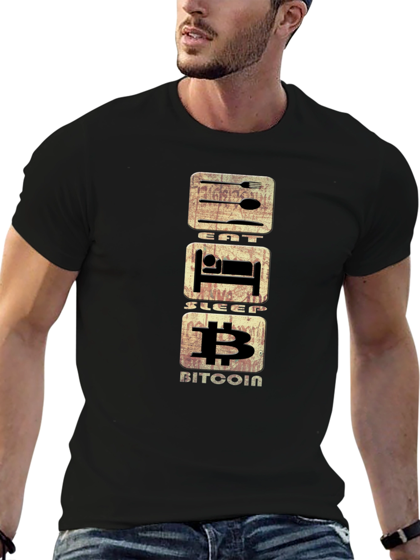 Eat Sleep Bitcoin T-Shirt - Crypto Enthusiast Apparel