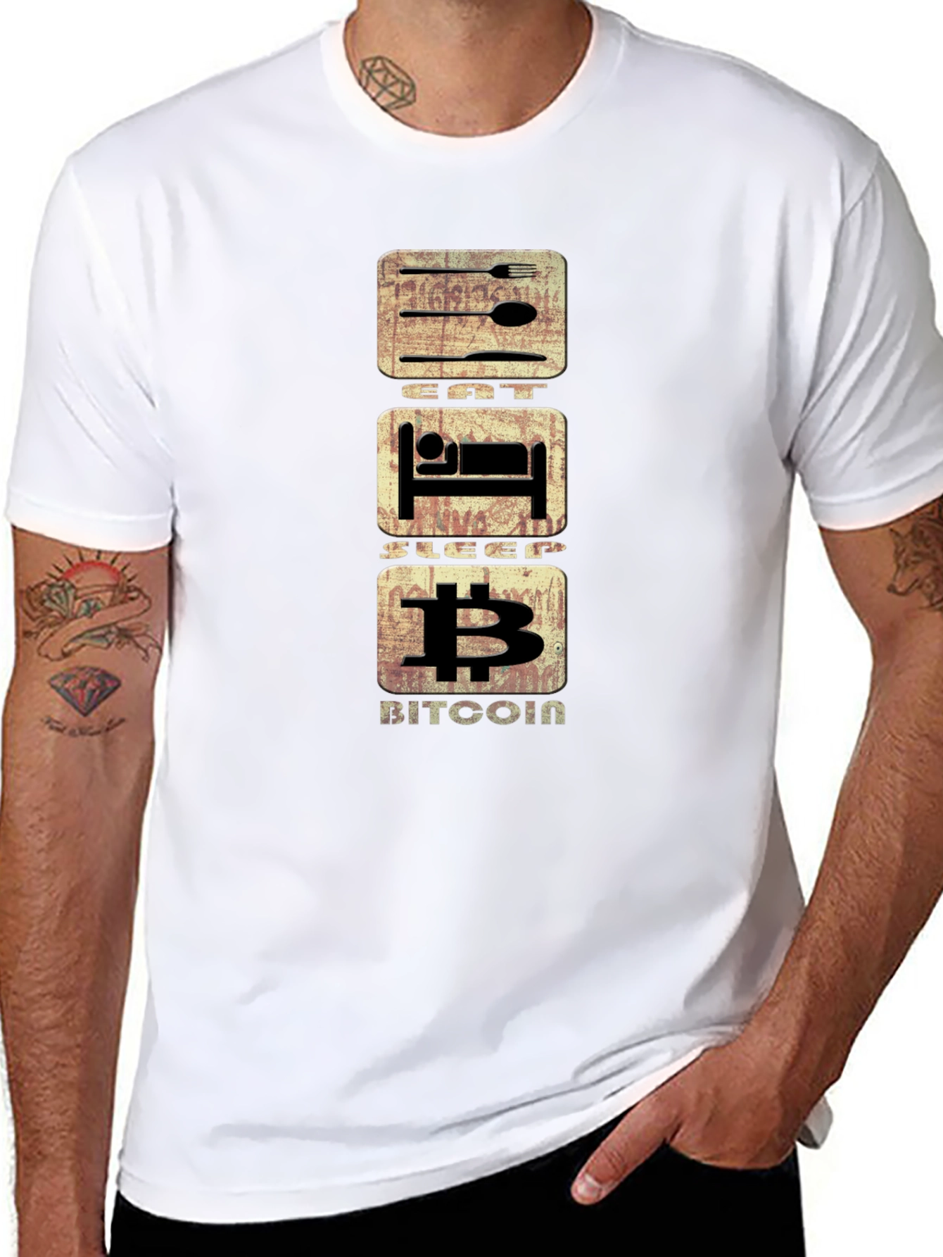 Eat Sleep Bitcoin T-Shirt - Crypto Enthusiast Apparel