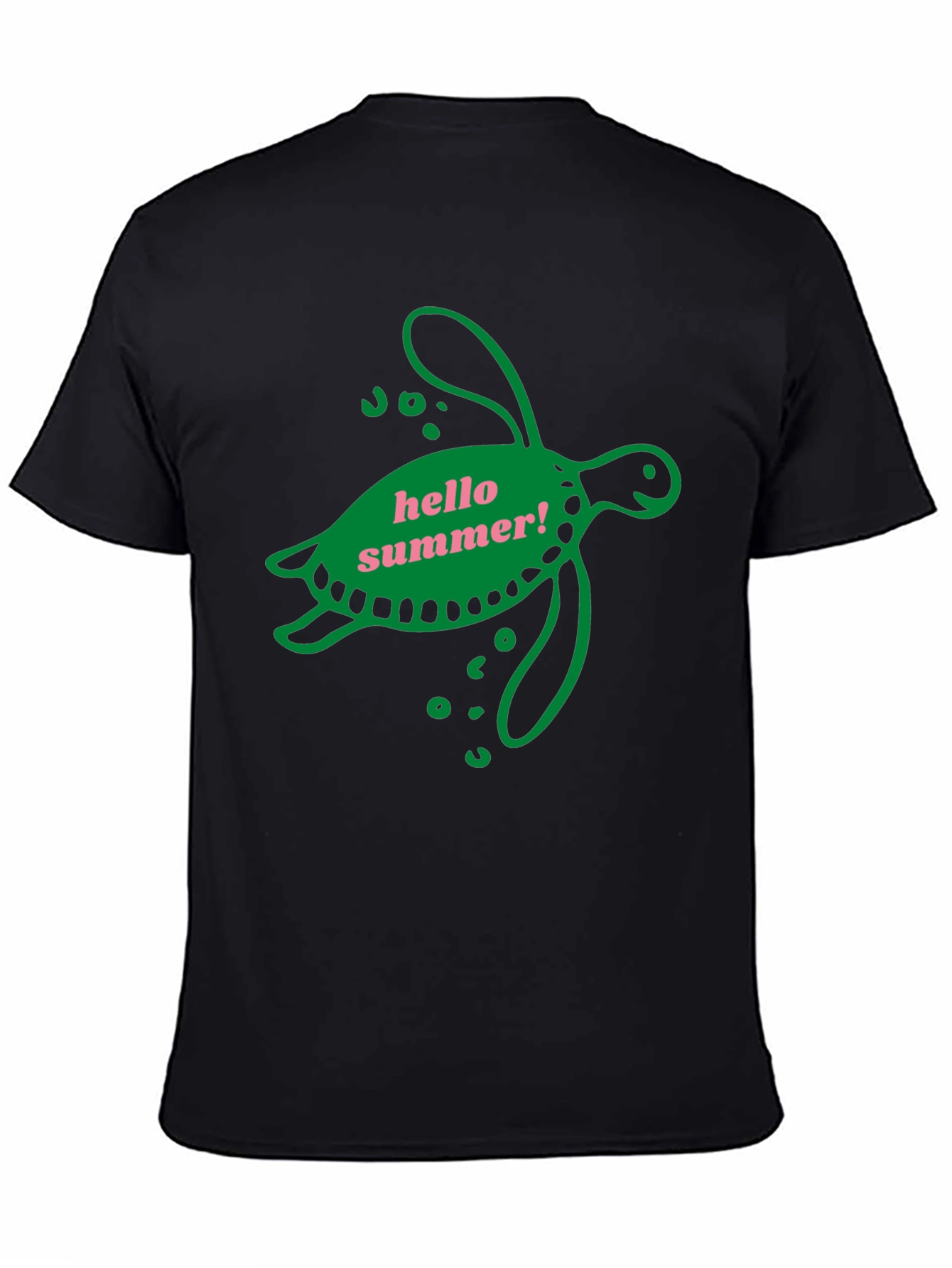 Hello Summer Turtle Graphic Tee - Black