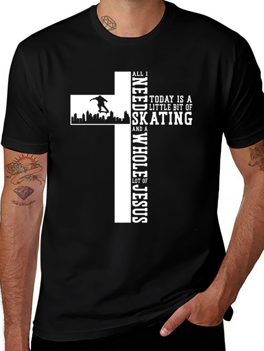 Skating and Jesus Graphic T-Shirt