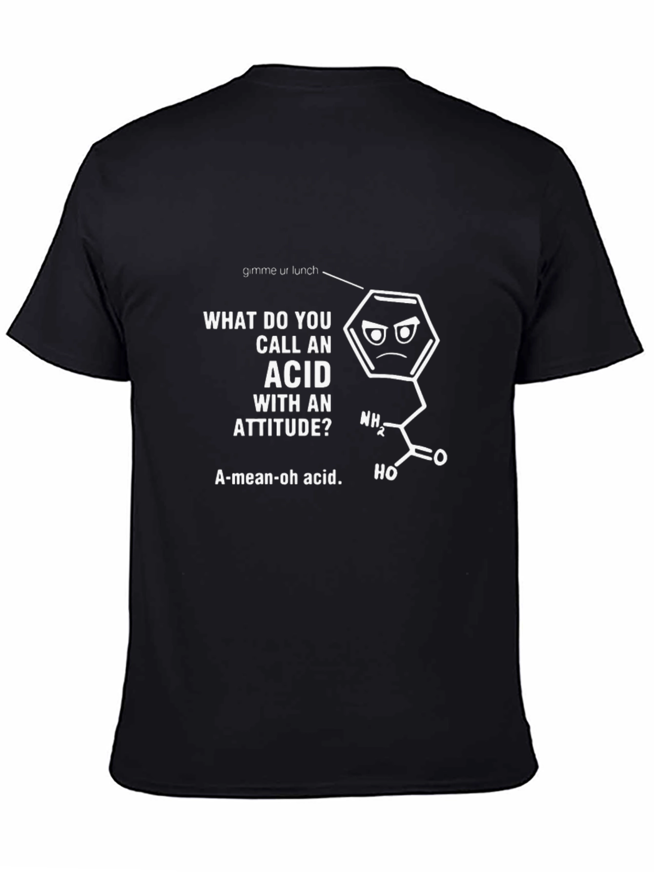 Funny Chemistry Pun T-Shirt - Amino Acid Attitude