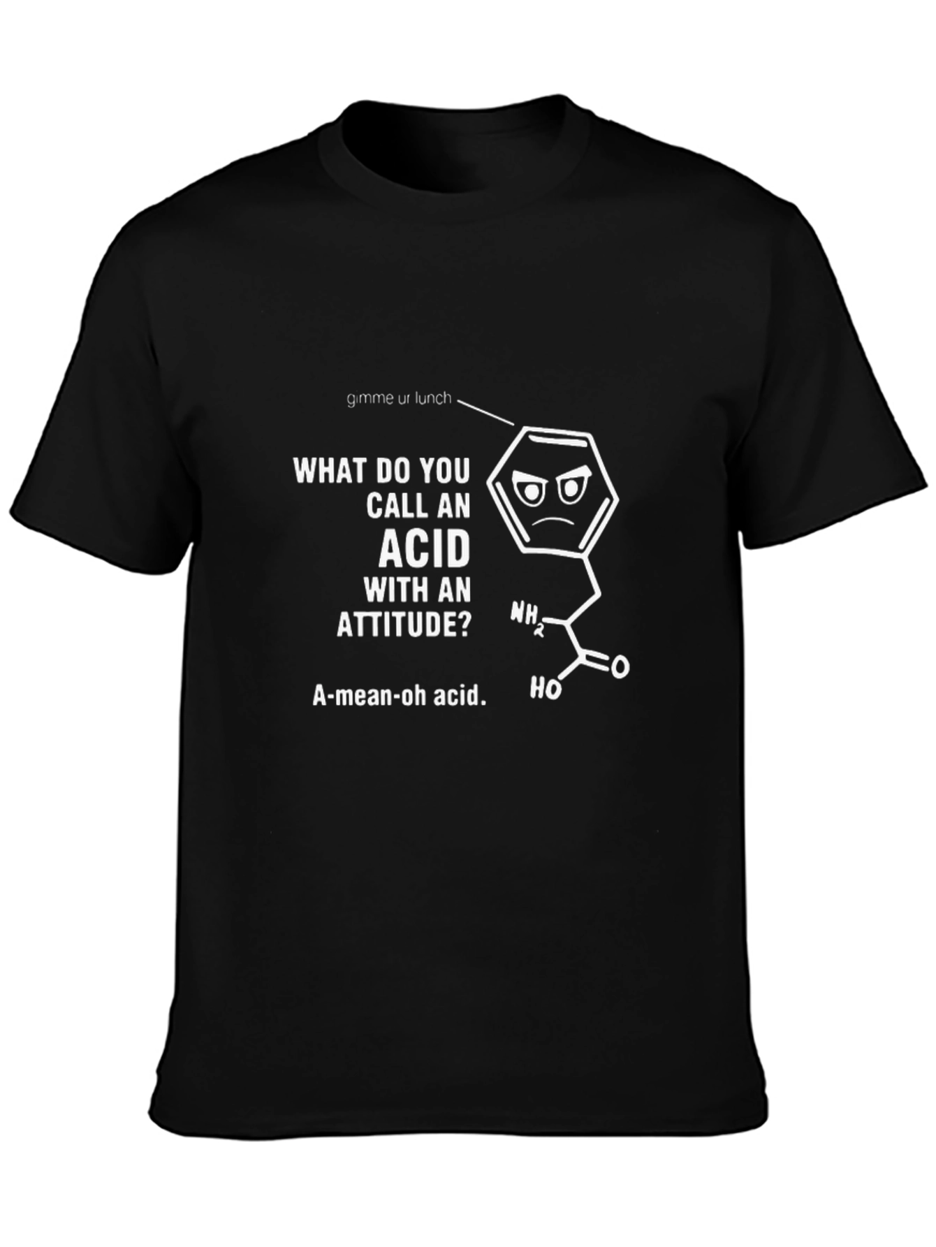 Funny Chemistry Pun T-Shirt - Amino Acid Attitude
