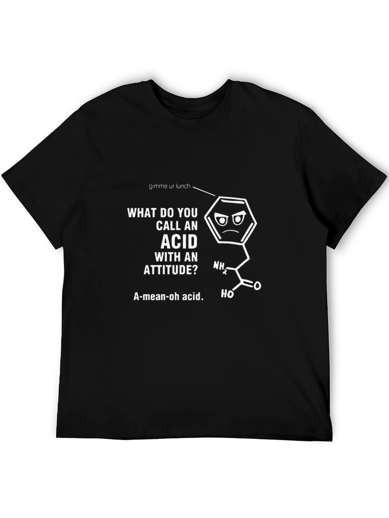 Funny Chemistry Pun T-Shirt - Amino Acid Attitude