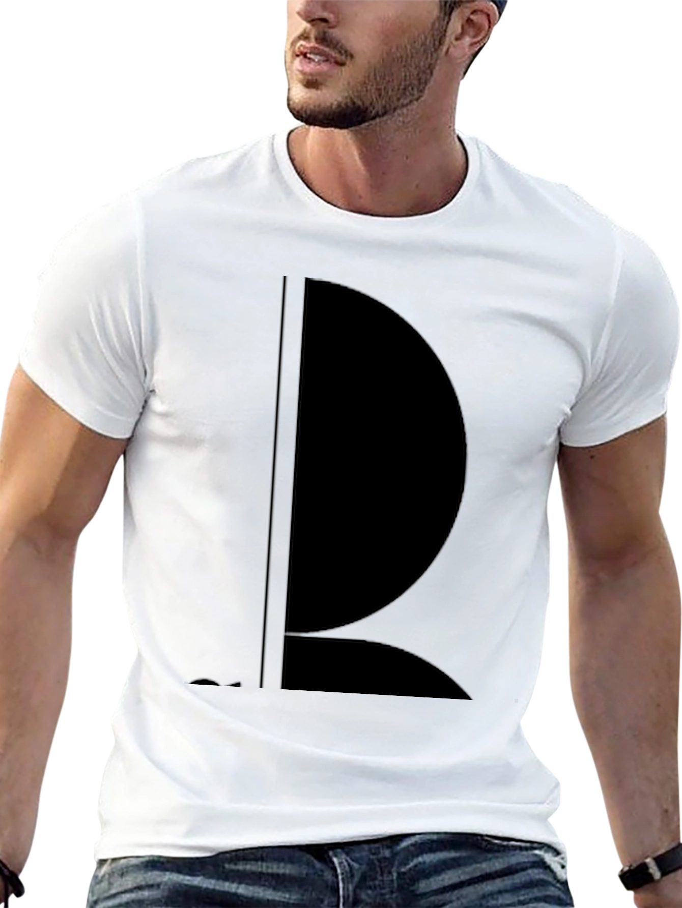 Minimalist Black Tee - Abstract Design